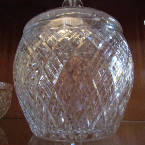 84 - Large Waterford Crystal Cookie Jar Large Globe Form Approximately 14 Inches High