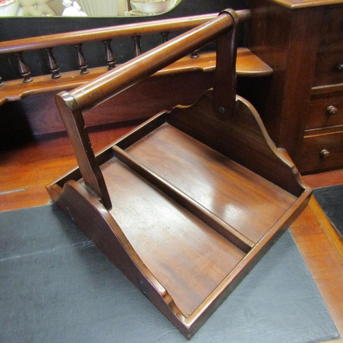 96 - Mahogany Cheese Cradle and Carved Wood Corbel Approximately 11 Inches High Two Pieces in Lot