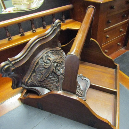 96 - Mahogany Cheese Cradle and Carved Wood Corbel Approximately 11 Inches High Two Pieces in Lot