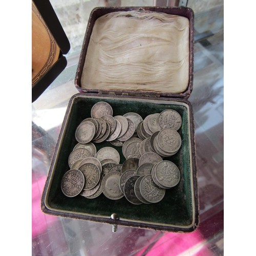Various Antique Silver Coins Dated Mostly 1920s and 1930s Quantity as Photographed