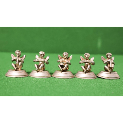 Set of Five Table Name Place Holders Cherub Form Each Approximately 3 cm High