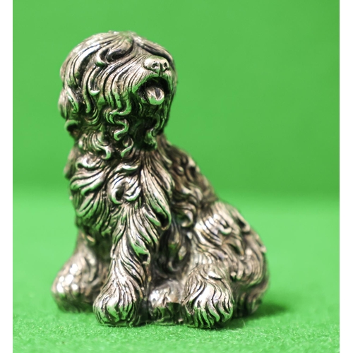 Silver Figure of Seated Dog Approximately 7 cm High