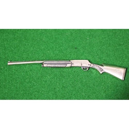 Novelty Silver Figure of Rifle Attractively Detailed Approximately 9 cm Long