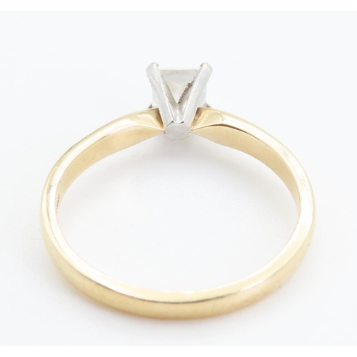 106 - Square Brilliant Cut Diamond Solitaire Ring Mounted on18 Carat Yellow Gold Band Total Diamond Carat ... 