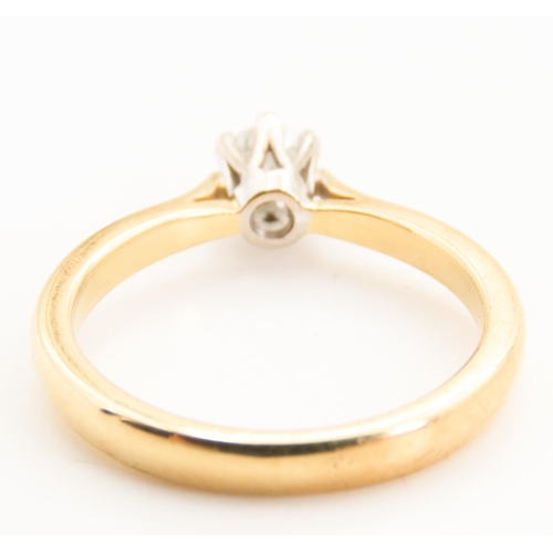 107 - Round Brilliant Cut Diamond Solitaire Ring Mounted on 18 Carat Yellow Gold Total Diamond Carat Weigh... 