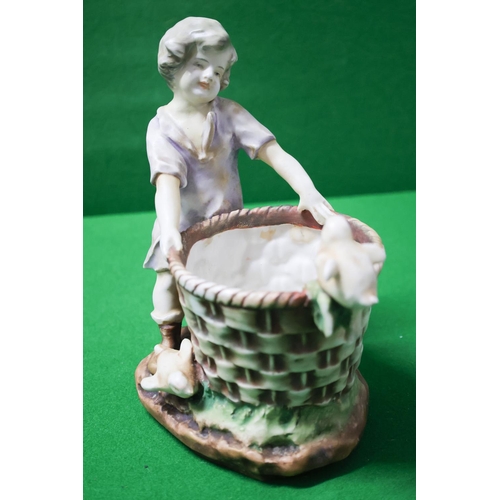 Royal Dux Porcelain Bowl Figural Decoration Attractively Detailed Approximately 25 cm High