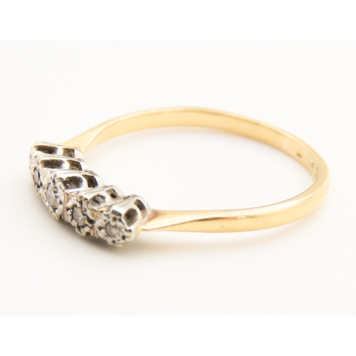 109 - Five Stone Ladies Diamond Ring Rub over Setting Mounted on 18 Carat Yellow Gold Ring Size S