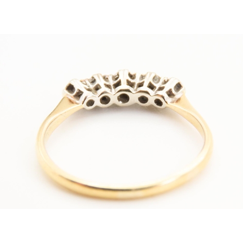 109 - Five Stone Ladies Diamond Ring Rub over Setting Mounted on 18 Carat Yellow Gold Ring Size S