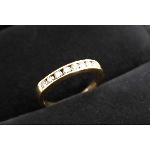 Eight Stone Diamond Ring Mounted in 18 Carat Yellow Gold Total Diamond Carat Weight 0.33ct Ring Size L