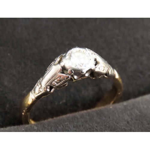 112 - Diamond Solitaire Ring Set in 18 Carat White Gold Rub over Setting  Mounted on 18 Carat Yellow Gold ... 