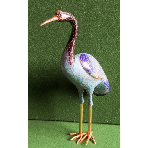 Chinese Cloisonne Decorated Heron Approximately 25 cm High