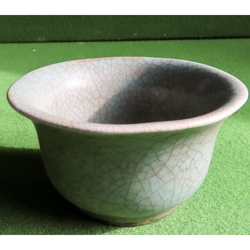 Eastern Crackleware Table Bowl Open Flared Rim Form Approximately 7 cm Diameter x 6 cm High