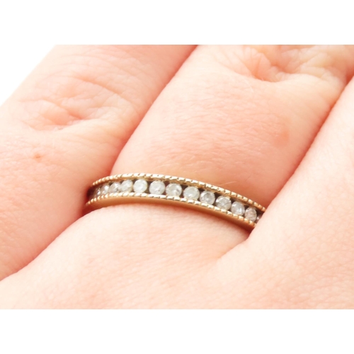 118 - 9 Carat Yellow Gold Diamond Half Eternity Ring Total Diamond Carat Weight Approximately 0.3ct Ring S... 