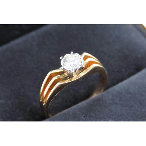 121 - Diamond Solitaire Ring Mounted on 18 Carat Yellow Gold Band Size Q and a Half High Colour and Scinti... 