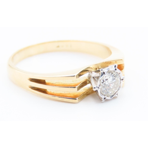 121 - Diamond Solitaire Ring Mounted on 18 Carat Yellow Gold Band Size Q and a Half High Colour and Scinti... 