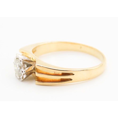 121 - Diamond Solitaire Ring Mounted on 18 Carat Yellow Gold Band Size Q and a Half High Colour and Scinti... 