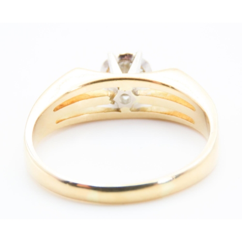 121 - Diamond Solitaire Ring Mounted on 18 Carat Yellow Gold Band Size Q and a Half High Colour and Scinti... 