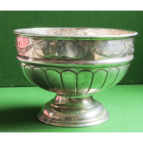 Large Silver Chalice Pedestal Base Finely Detailed Swag Frieze Decoration Approximately 24 cm Wide x 26 cm High