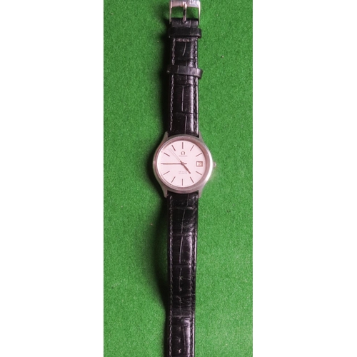 Omega Deville Quart Gentleman's Wristwatch Swiss Made Date Aperture