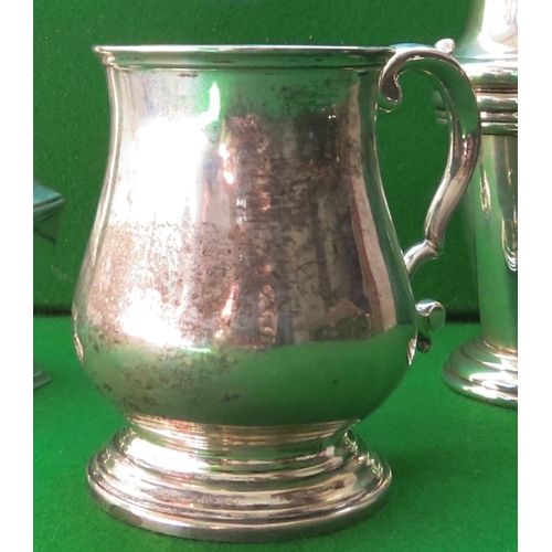 Silver Tankard Flying Sea Scroll Handle Approximately 14 cm High