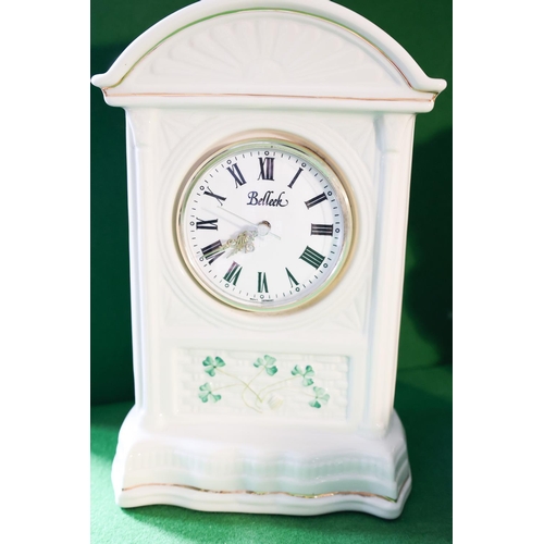 1345 - Collection of Various Porcelain Including Belleek Table Clock, etc. Quantity as Photographed Clock A... 