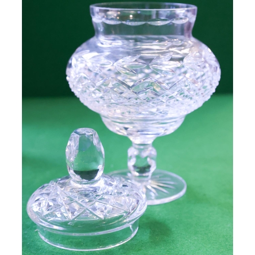 1357 - Waterford Crystal Vase and Another with Shade Three Pieces in Lot Tallest Approximately 25 cm High