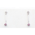 Pair of Bezel Set Pink Sapphire Ladies Drop Earrings Mounted in 18 ...