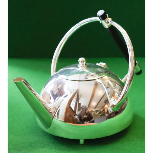 1364 - Modernist Form Silver Plated Teapot Approximately 22 cm Wide x 20 cm High