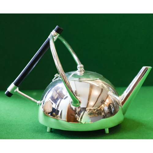 1364 - Modernist Form Silver Plated Teapot Approximately 22 cm Wide x 20 cm High