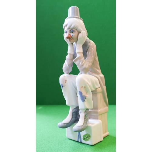 1365 - Three Continental Porcelain Figures Including Seat Clown Tallest Approximately 25 cm High