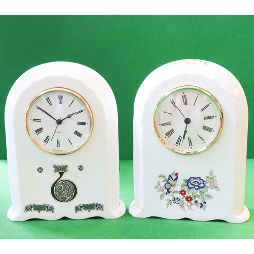 Two Irish Royal Tara Porcelain Table Clocks Each Approximately 22 cm High