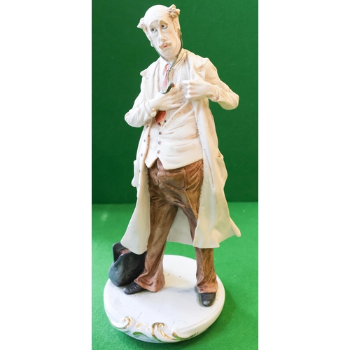 Vintage Capodimonte Porcelain Figure of Doctor with Gladstone Bag and Stethoscope Original Condition Approximately 33 cm High