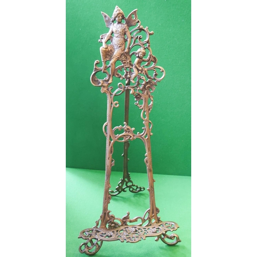 1379 - Art Nouveau Motif Decorated Table Easel Attractively Detailed Approximately 60 cm High