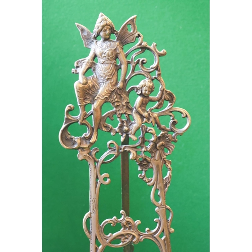 1379 - Art Nouveau Motif Decorated Table Easel Attractively Detailed Approximately 60 cm High