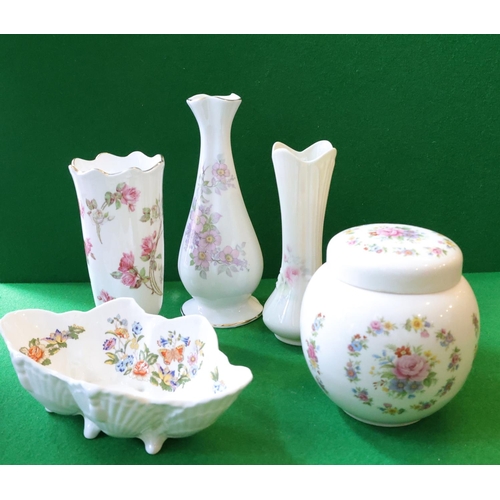 Various Aynsley and Other Porcelain Including Ginger Jar with Cover Each Good Original Condition Tallest Approximately 24 cm High
