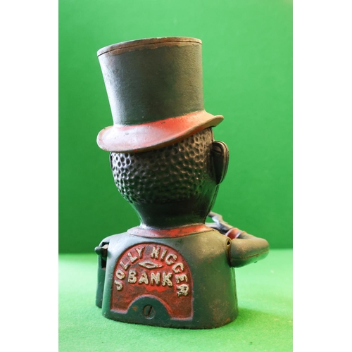 1382 - Novelty Cast Iron Money Bank Approximately 14 cm High