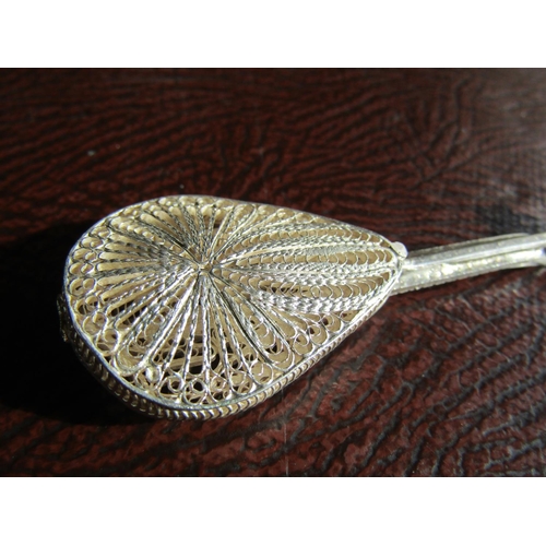 1397 - Silver Novelty Mandolin Silver Strings Finely Detailed Throughout 5 cm Long Approximately