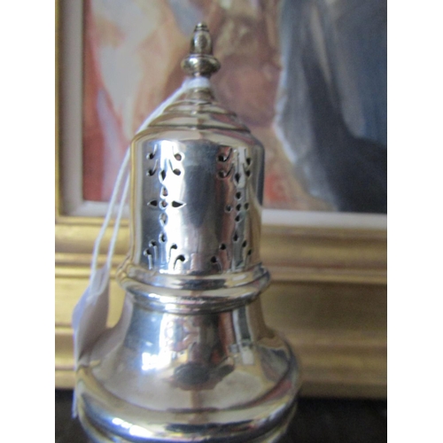 1401 - Silver Tapered Pedestal Form Sugar Shaker Upper Finial Decoration 18 cm High