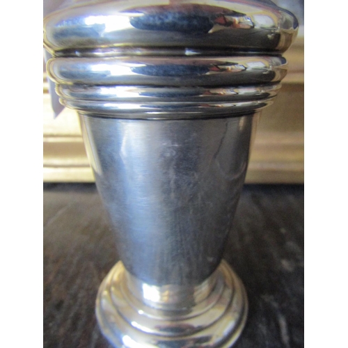 1401 - Silver Tapered Pedestal Form Sugar Shaker Upper Finial Decoration 18 cm High