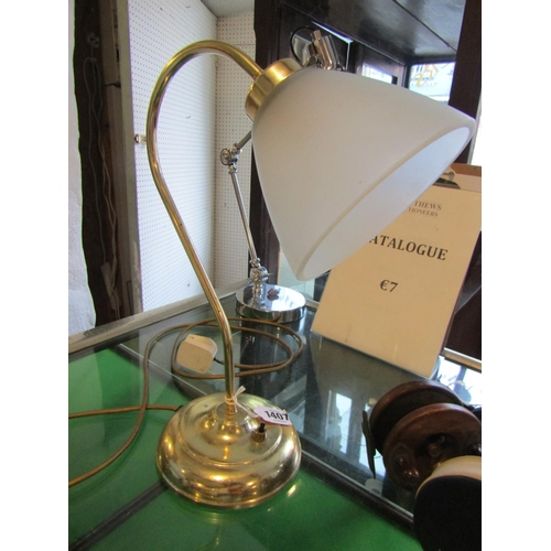 1407 - Brass Table Top Lamp Electrified Working Order