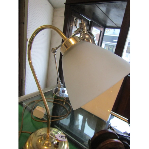 1407 - Brass Table Top Lamp Electrified Working Order