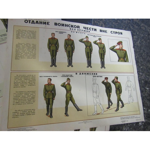 1414 - Russian Military Instruction Posters Vintage and Other Russian Propaganda Quantity as Shown Part Pho... 