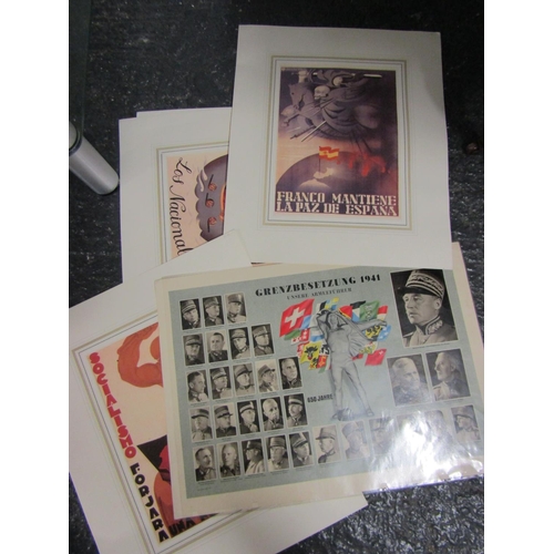 1415 - Various Fascist Spanish Propaganda Part Photographed Approximately Eight Pieces