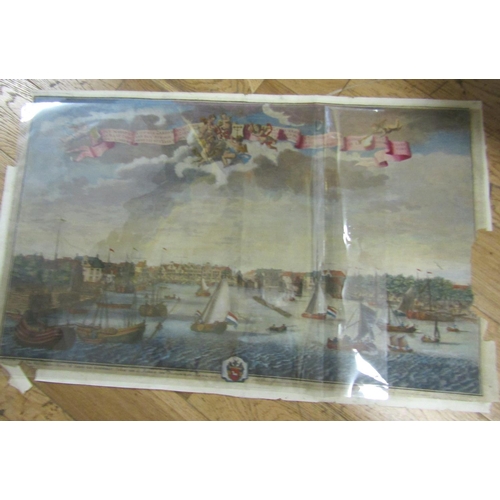 1419 - Quantity of Old Engravings, etc. Including Maritime Watercolour Quantity as Seen Part Photographed I... 