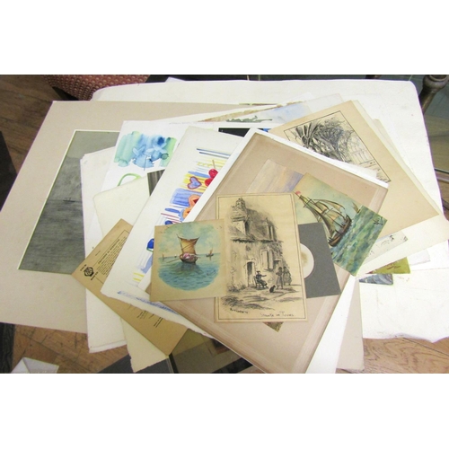 1422 - Quantity of Various of Unframed Watercolours Prints, etc. Including Victorian Examples Quantity as S... 