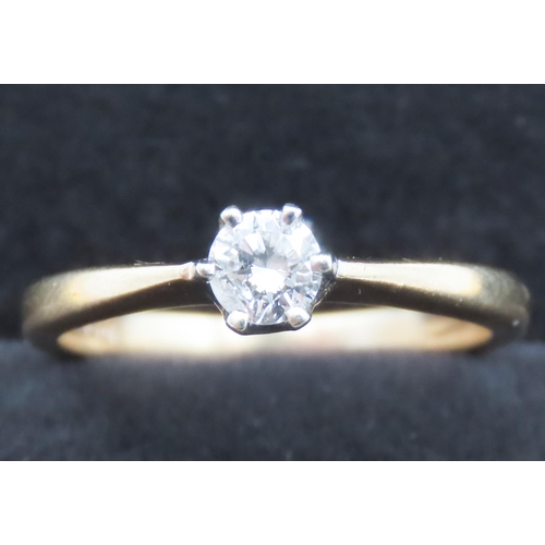 143 - Diamond Solitaire Ring Set in 18 Carat Yellow Gold Diamond Carat Weight 0.30c Approximately  VS Colo... 