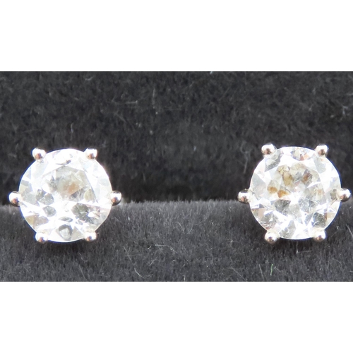 148 - Pair of Ladies Round Brilliant Cut Diamond Set Earrings Total Diamond Weight Approximately 1ct. Each... 