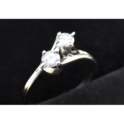 151 - Diamond Toi et Moi Ring Set in 18 Carat White Gold Total Diamond Carat Weight Approximately 0.60ct R... 