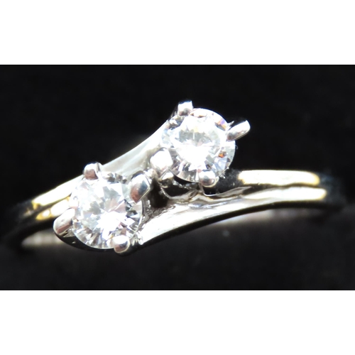 151 - Diamond Toi et Moi Ring Set in 18 Carat White Gold Total Diamond Carat Weight Approximately 0.60ct R... 