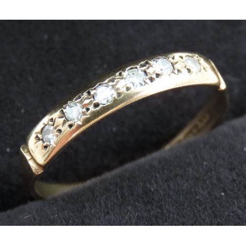 172 - Six Stone Diamond Ring Mounted in 9 Carat Yellow Gold Ring Size O and a Half